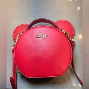 SOLD ‼️ Coach Disney X Coach Mickey Mouse Ear Bag Electric Red CM194